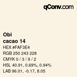 Color code: Obi - cacao 14 | qconv.com