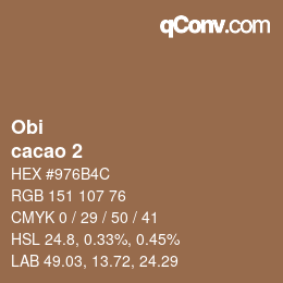 カラーコード: Obi - cacao 2 | qconv.com