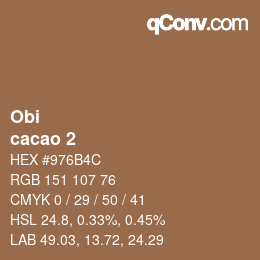 颜色代码: Obi - cacao 2 | qconv.com