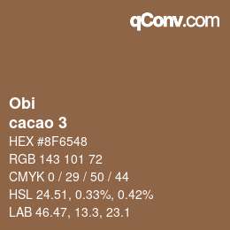 Color code: Obi - cacao 3 | qconv.com