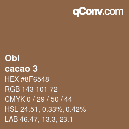 颜色代码: Obi - cacao 3 | qconv.com