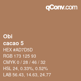 颜色代码: Obi - cacao 5 | qconv.com