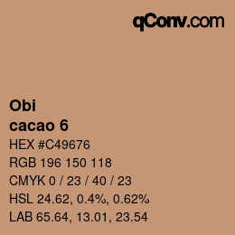颜色代码: Obi - cacao 6 | qconv.com