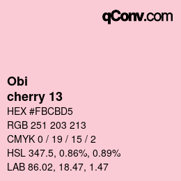 颜色代码: Obi - cherry 13 | qconv.com