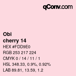 颜色代码: Obi - cherry 14 | qconv.com