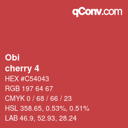 颜色代码: Obi - cherry 4 | qconv.com