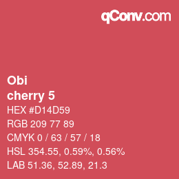 カラーコード: Obi - cherry 5 | qconv.com