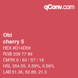 颜色代码: Obi - cherry 5 | qconv.com