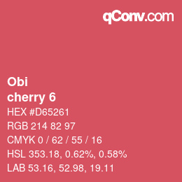 颜色代码: Obi - cherry 6 | qconv.com