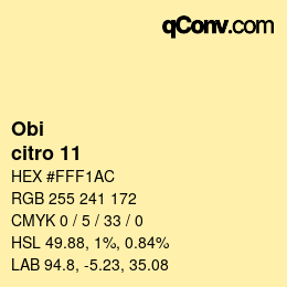 颜色代码: Obi - citro 11 | qconv.com