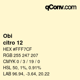 颜色代码: Obi - citro 12 | qconv.com