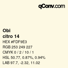 颜色代码: Obi - citro 14 | qconv.com