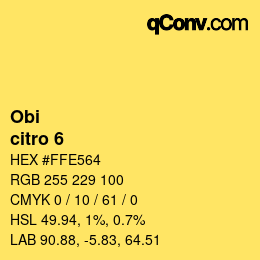 颜色代码: Obi - citro 6 | qconv.com