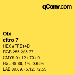颜色代码: Obi - citro 7 | qconv.com