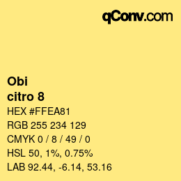 颜色代码: Obi - citro 8 | qconv.com