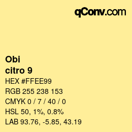 颜色代码: Obi - citro 9 | qconv.com
