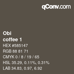 Código de color: Obi - coffee 1 | qconv.com