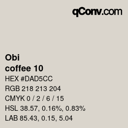 Código de color: Obi - coffee 10 | qconv.com