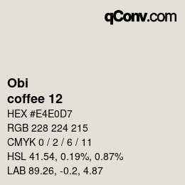 Código de color: Obi - coffee 12 | qconv.com