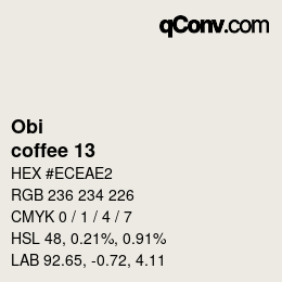 Farbcode: Obi - coffee 13 | qconv.com