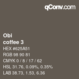 カラーコード: Obi - coffee 3 | qconv.com