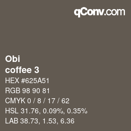 颜色代码: Obi - coffee 3 | qconv.com