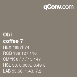 Code couleur: Obi - coffee 7 | qconv.com