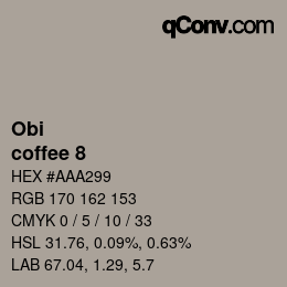 カラーコード: Obi - coffee 8 | qconv.com