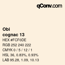 カラーコード: Obi - cognac 13 | qconv.com
