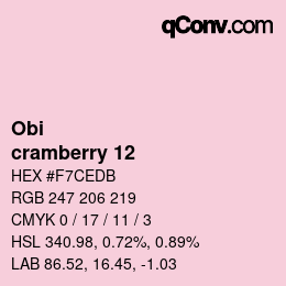 Código de color: Obi - cramberry 12 | qconv.com