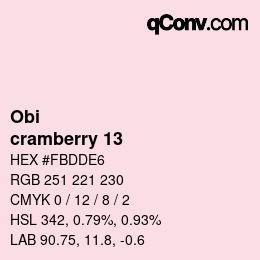 Farbcode: Obi - cramberry 13 | qconv.com