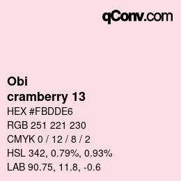 颜色代码: Obi - cramberry 13 | qconv.com