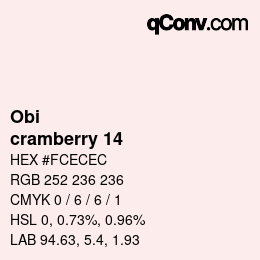 颜色代码: Obi - cramberry 14 | qconv.com