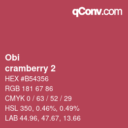 カラーコード: Obi - cramberry 2 | qconv.com