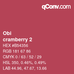 颜色代码: Obi - cramberry 2 | qconv.com