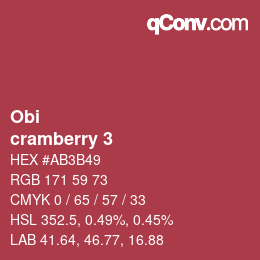 颜色代码: Obi - cramberry 3 | qconv.com