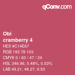 颜色代码: Obi - cramberry 4 | qconv.com