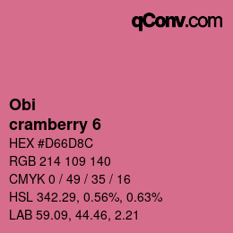 Code couleur: Obi - cramberry 6 | qconv.com