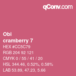 カラーコード: Obi - cramberry 7 | qconv.com