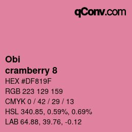 颜色代码: Obi - cramberry 8 | qconv.com
