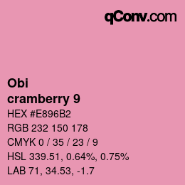 カラーコード: Obi - cramberry 9 | qconv.com