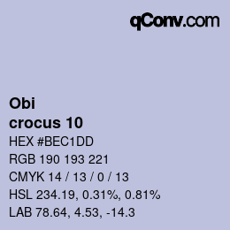 カラーコード: Obi - crocus 10 | qconv.com