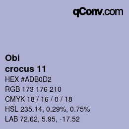 Código de color: Obi - crocus 11 | qconv.com