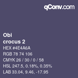 カラーコード: Obi - crocus 2 | qconv.com