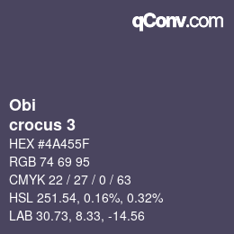 カラーコード: Obi - crocus 3 | qconv.com