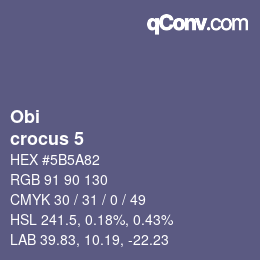 カラーコード: Obi - crocus 5 | qconv.com