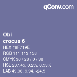 カラーコード: Obi - crocus 6 | qconv.com