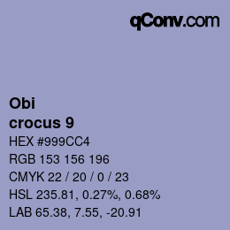カラーコード: Obi - crocus 9 | qconv.com