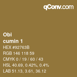 カラーコード: Obi - cumin 1 | qconv.com