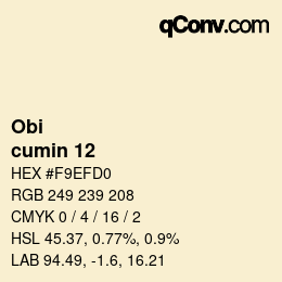 Color code: Obi - cumin 12 | qconv.com